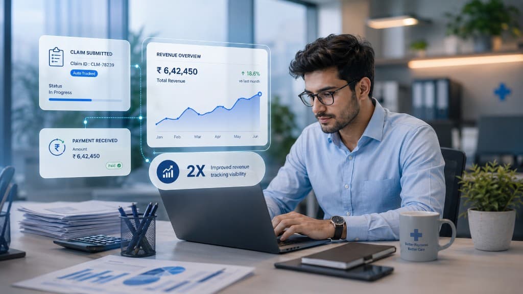 Revenue tracking dashboard with claims, payments, and financial visibility